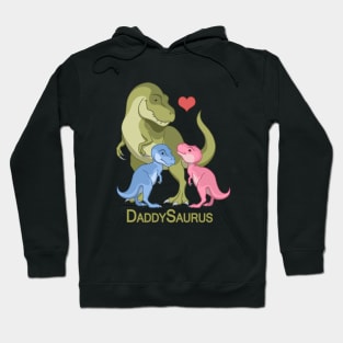 DaddySaurus T-Rex Father & Twin Boy Girl Dinosaurs Hoodie